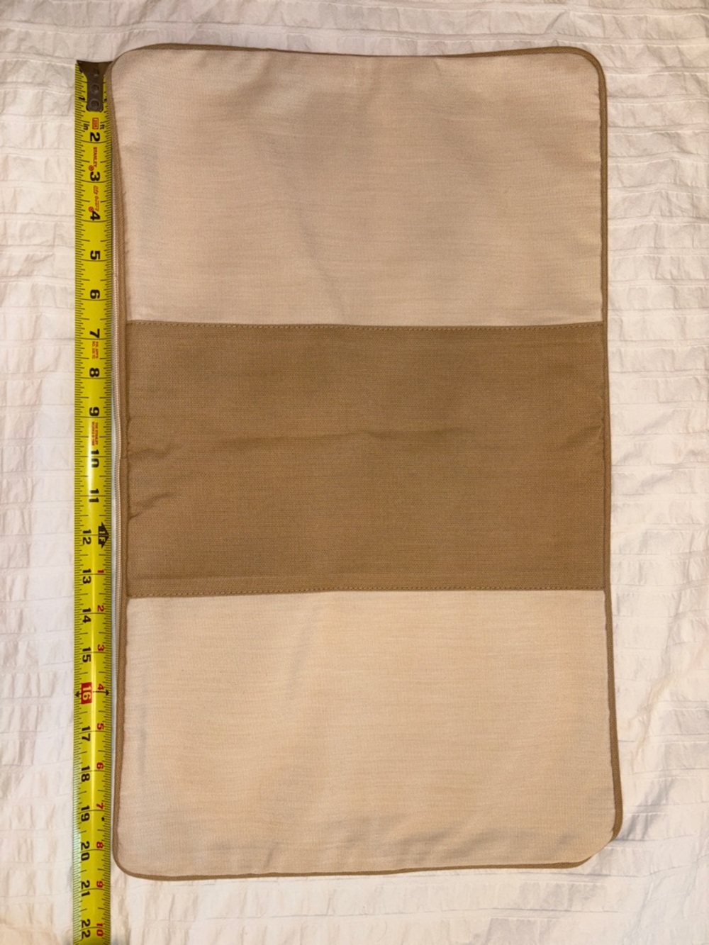 Ballard Designs Two-Tone Brown and Cream outdoor lumbar Pillow Cover